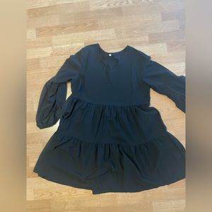 Loose Black Mini Dress